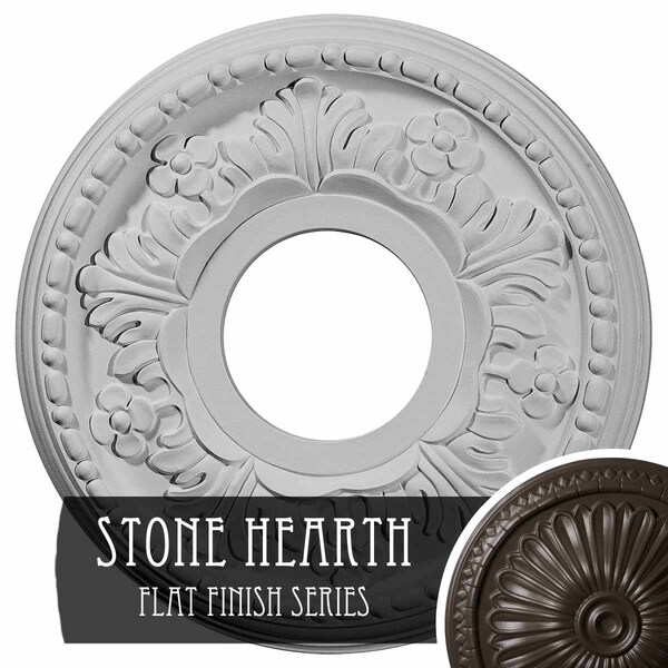 Ekena Millwork Helene Ceiling Medallion (Fits Canopies up to 5 1/4"), 11 7/8"OD x 3 5/8"ID x 7/8"P, Stone Hearth CM11HESHF - main